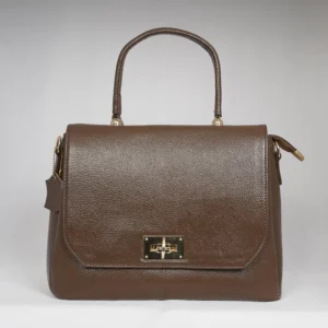 Elora Olive Brown Leather Satchel Bag