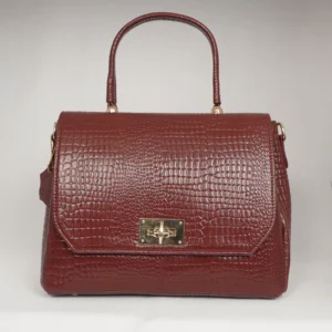 Velora Wine Red Leather Satchel Bag