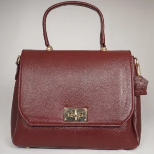 Elora Wine Red Leather Satchel Bag