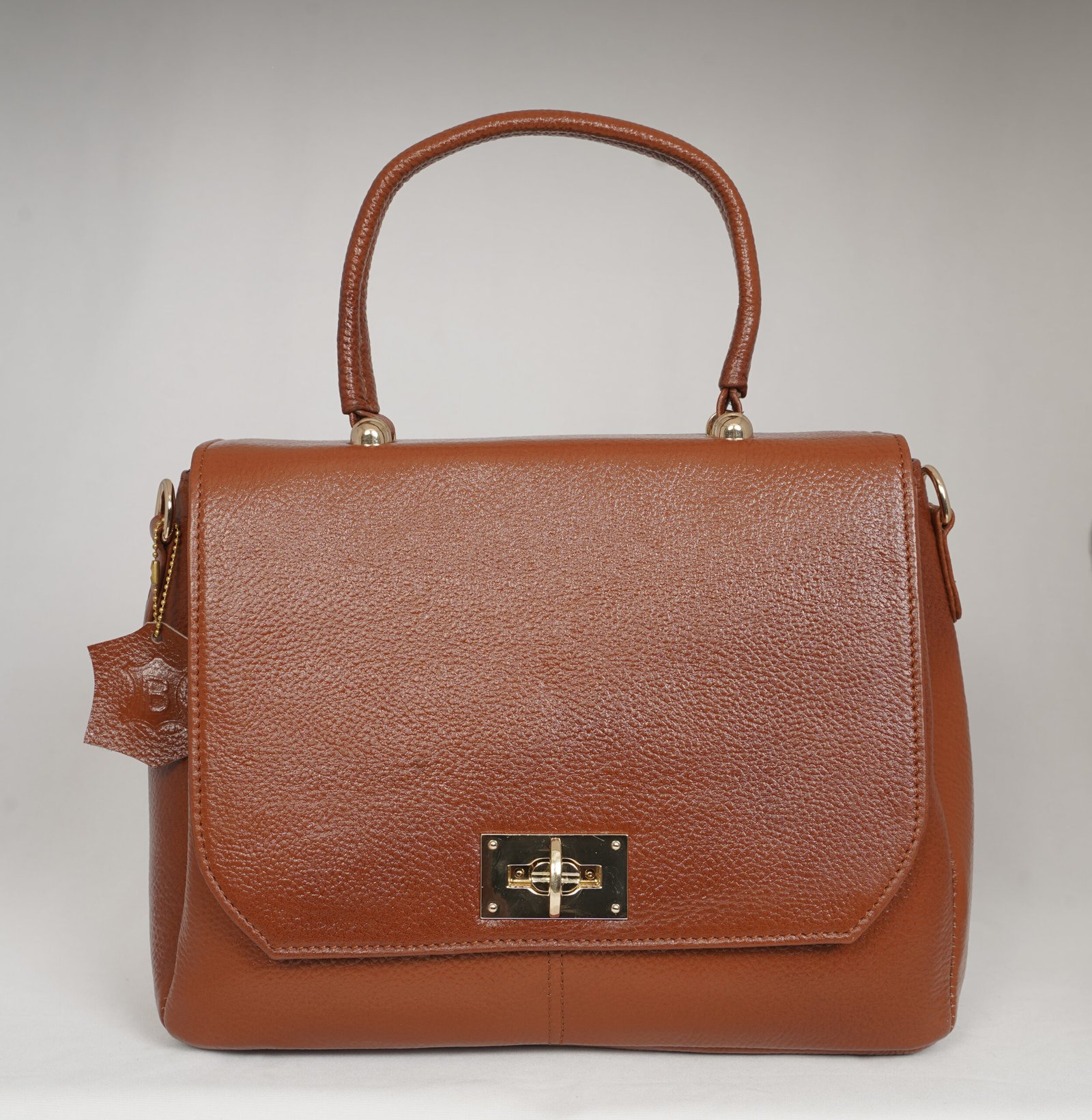 Elora Tan Leather Satchel Bag