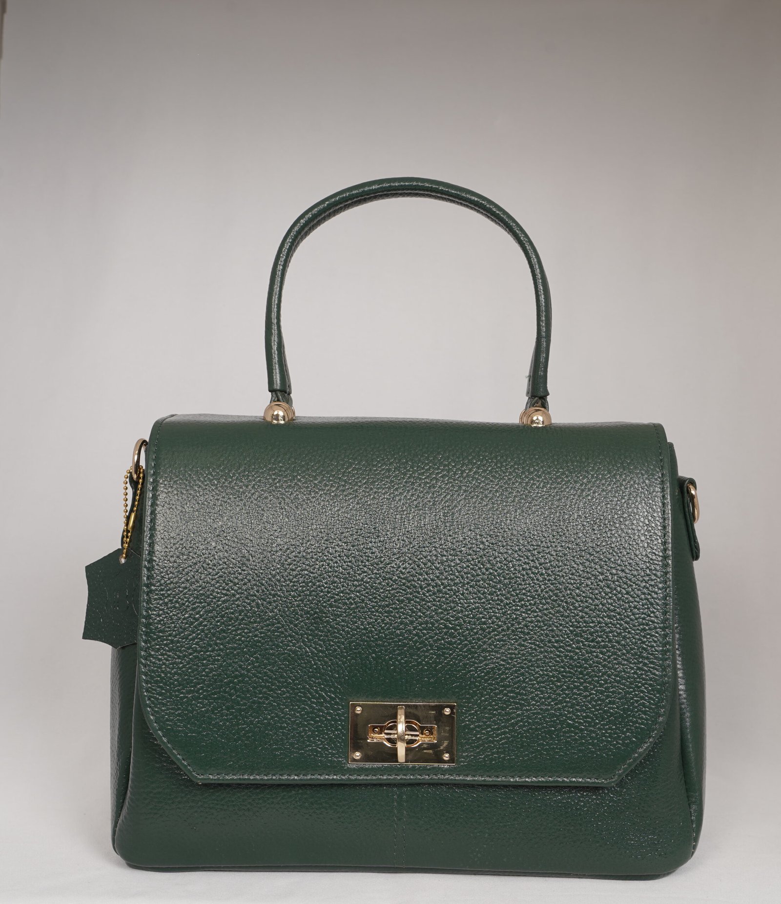 Elora Olive Leather Satchel Bag