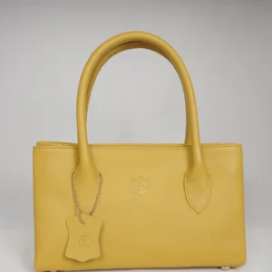 Vega Leather Handbag - Yellow