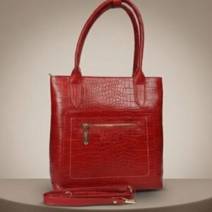 Leather Satchel Bag-Croc Pattern