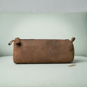 Vintage Roll Real Leather Pencil Pouch