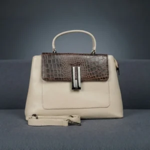 Aurelia Croc-Flap Leather Handbag